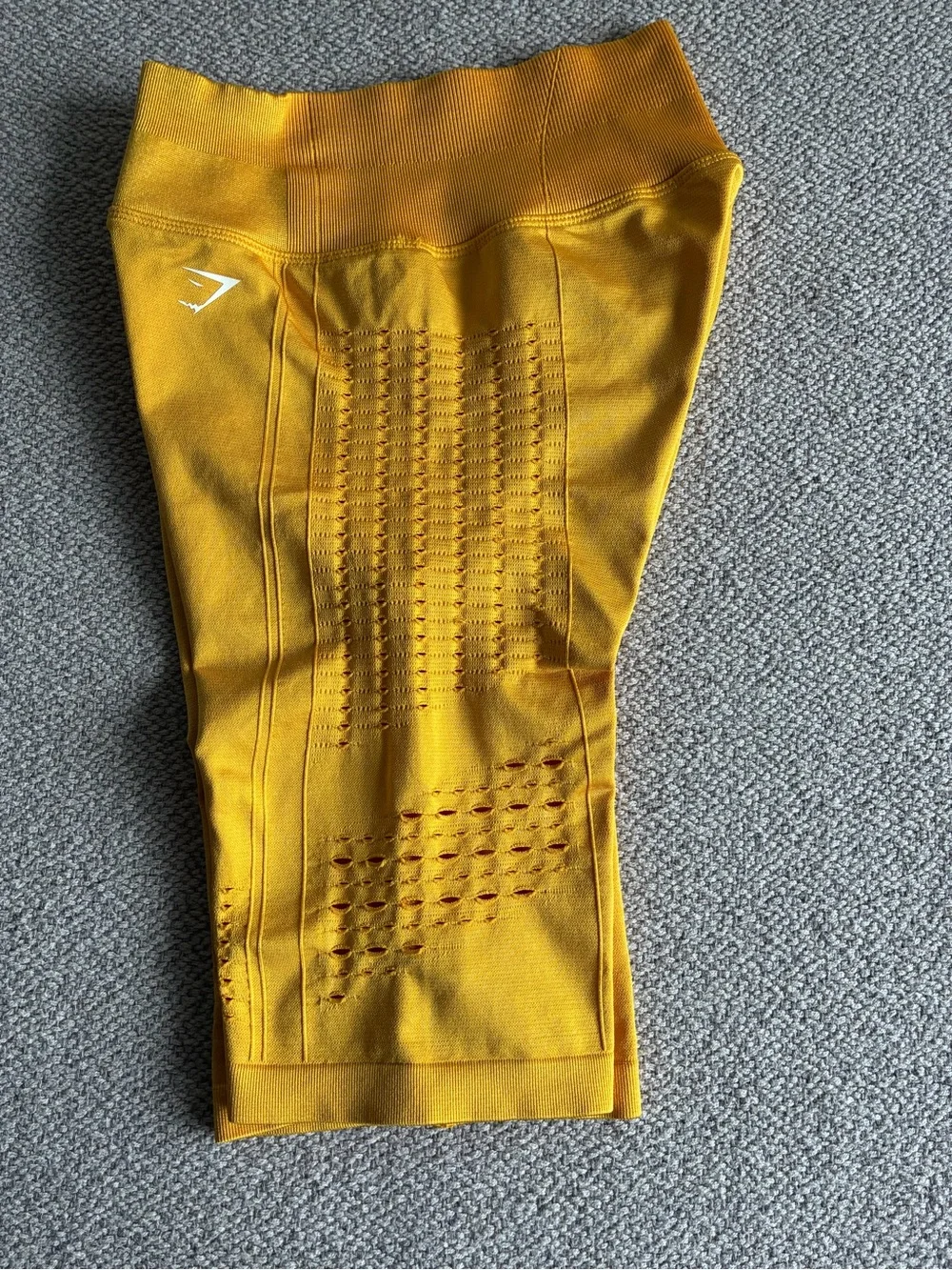 Gymshark Seamless Biker Shorts Women M .Mustard Yellow High Waisted Activewear.